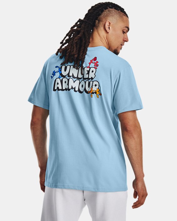 Playera manga corta UA Workout Logo para hombre, Blue, pdpMainDesktop image number 0